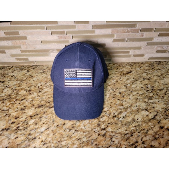 Mens Baseball Hat Thin Blue Line Police Cap Outer Banks NC Adjustable Fit Blue - Picture 12 of 13